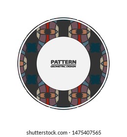  Abstract geometric background. Graphic illustration Circle ornament. Round frame, rosette. Native american (indian) round pattern, vector.