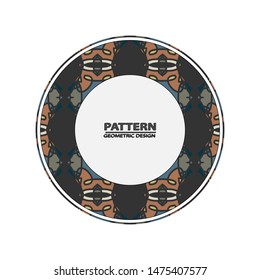  Abstract geometric background. Graphic illustration Circle ornament. Round frame, rosette. Native american (indian) round pattern, vector.