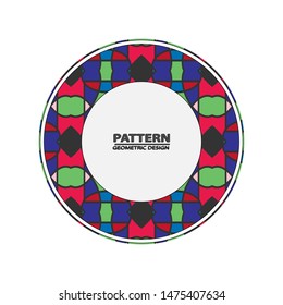  Abstract geometric background. Graphic illustration Circle ornament. Round frame, rosette. Native american (indian) round pattern, vector.