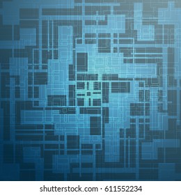 Abstract geometric background, graphic visualization of data, interaction, science, technology. Futuristic structure of information links. Good idea for web business presentation. Vector illustration