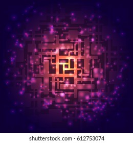 Abstract geometric background, graphic visualization of data, interaction, science, technology. Futuristic structure of information links. Good idea for web business presentation. Vector illustration