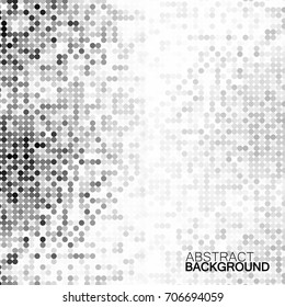 Abstract geometric background with gray circles. Halftone effect. Vector illustration. Eps 10