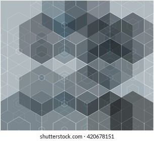 Abstract Geometric Background Of Gray Hexagon Shape