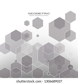 
Abstract geometric background of gray hexagons