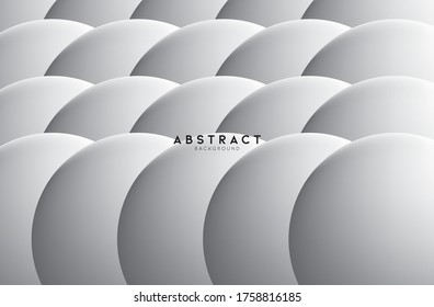 Abstract geometric background with gray and white gradient circles, wallpaper backdrop or banner design, vector eps.