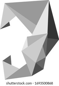 Abstract geometric background in grayscale.  Triangle vector illustration. Dark and light contrast.