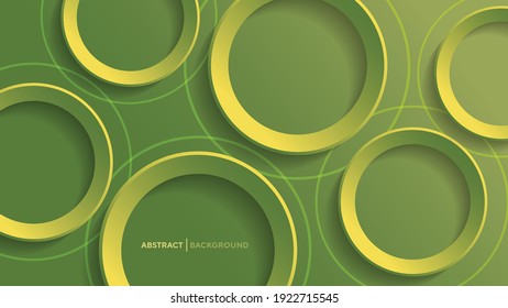 Abstract geometric background with green gradient circle background 