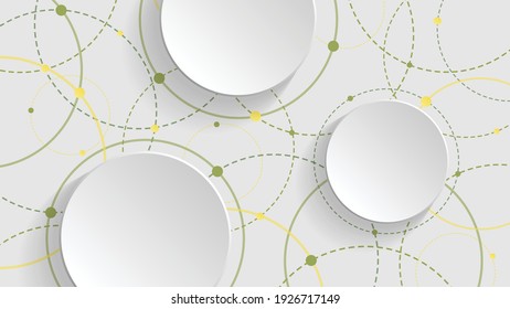 Resumen de fondo geométrico con círculo de gradiente verde sobre fondo blanco