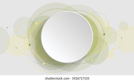 Abstract geometric background with green gradient circle on white background