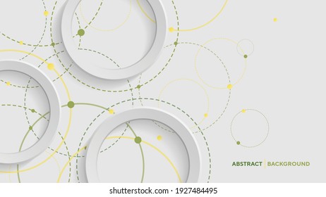 Abstract geometric background with green gradient circle on white background