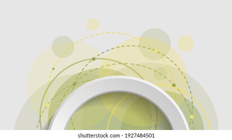 Abstract geometric background with green gradient circle on white background