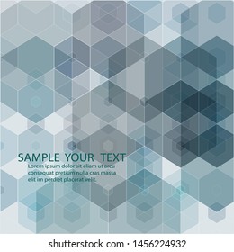 Abstract geometric background. Green and grey hexagons. Pattern design.