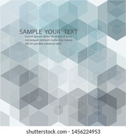 Abstract geometric background. Green and grey hexagons. Pattern design.