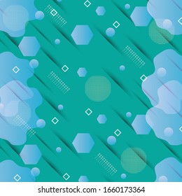 Arrière-plan géométrique abstrait avec des formes hexagonales ou hexagonales vertes.