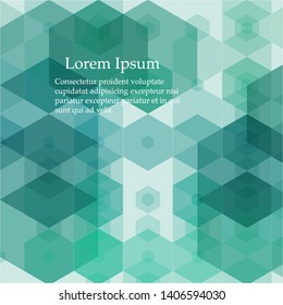 Abstract geometric background of green hexagonal shapes. Idea for your design.