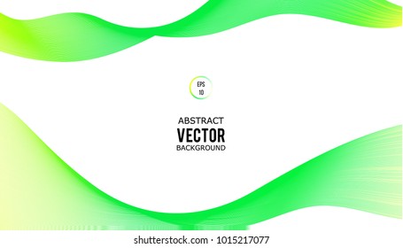 Abstract geometric background green line wave. Modern business brochure, leaflet, flyer, cover, layout, powerpoint template