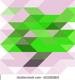 Abstract geometric background from green and purple triangles, vector illustration