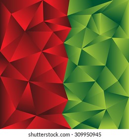 Abstract geometric background in green and red. Stylish elements for design. Vector illustration. 