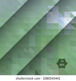 Abstract geometric background from green triangles. Triangular design for your business. Creative geometric background in Origami style with gradient
