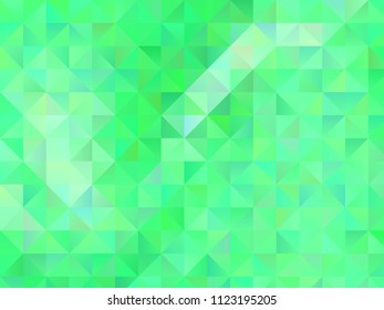 Abstract geometric background with green triangles. Polygon pattern, Vector illustration