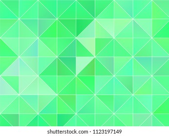 Abstract geometric background with green triangles. Polygon pattern, Vector illustration
