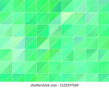 Abstract geometric background with green triangles. Polygon pattern, Vector illustration