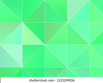 Abstract geometric background with green triangles. Polygon pattern, Vector illustration