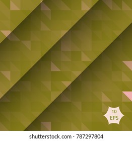 Abstract geometric background from green triangles. Triangular design for your business. Creative geometric background in Origami style with gradient