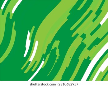 Abstract geometric background with green wavy irregular lines. Vector illustration