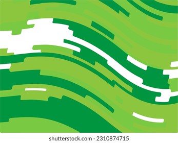 Abstract geometric background with green wavy irregular lines. Vector illustration