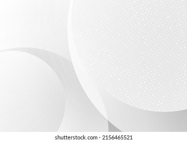 Abstract geometric background with grey circles and particles. Corporate technology minimal vector design