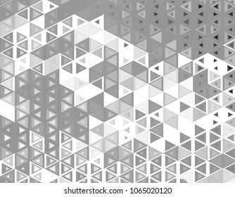 Abstract geometric background with grey and white color tone triangle shapes.
