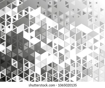 Abstract geometric background with grey and white color tone triangle shapes.