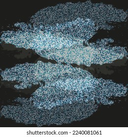 Abstract geometric background, halftone transparent blue dots on dark background, design element