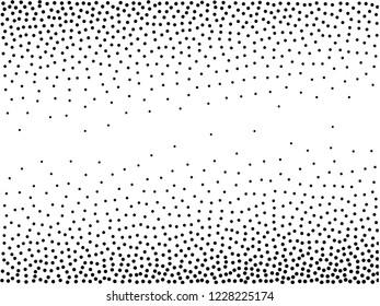 Abstract geometric background. Halftone vector background. Monochrome gradient pattern. Pop Art random dots black white texture. Design for presentation banner, flyer, report, business cards, stickers