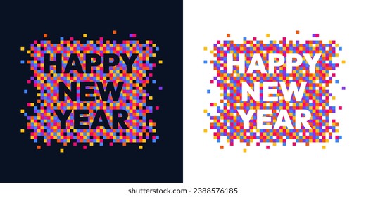 Abstract Geometric Background for Happy New Year Greeting Card