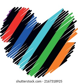 abstract geometric background and a heart