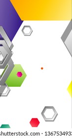Abstract geometric background with hexagon, brights color compositions. Vector illustration