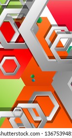 Abstract geometric background with hexagon, brights color compositions. Vector illustration