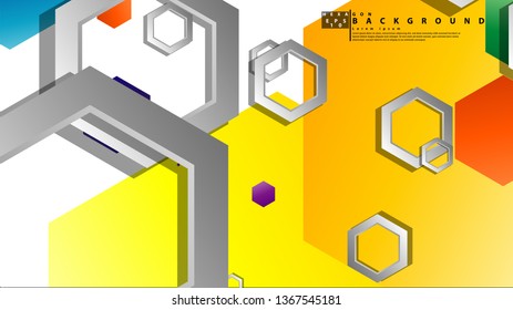 Abstract geometric background with hexagon, brights color compositions. Vector illustration