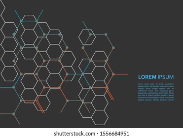 Abstract geometric background, Hexagon connection trend design.