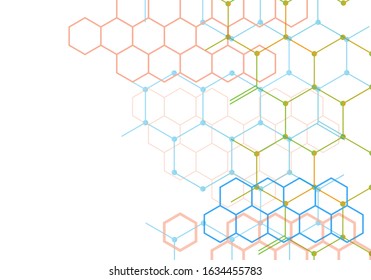 Abstract geometric background, Hexagon connection trend design.