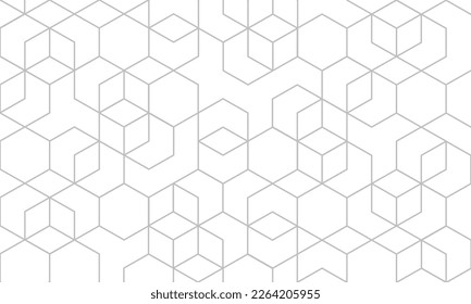 Resumen del fondo geométrico con cubo isométrico hexagonal. Fondo vectorial.