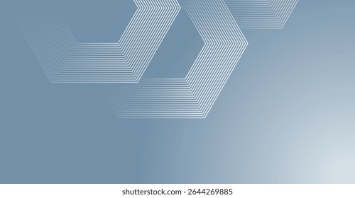 Abstract Geometric Background with Hexagon Line Art in Soft Blue: Modern Design for Presentations, Websites, and Digital Media with Clean and Minimalist Aesthetic