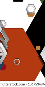 Abstract geometric background with hexagon, middle ages color composition. Vector illustration