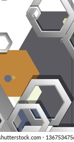 Abstract geometric background with hexagon, middle ages color composition. Vector illustration