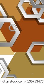 Abstract geometric background with hexagon, middle ages color composition. Vector illustration