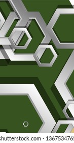 Abstract geometric background with hexagon, middle ages color composition. Vector illustration