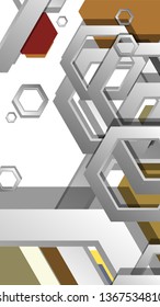 Abstract geometric background with hexagon, middle ages color composition. Vector illustration