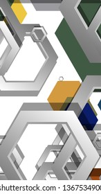 Abstract geometric background with hexagon, middle ages color composition. Vector illustration